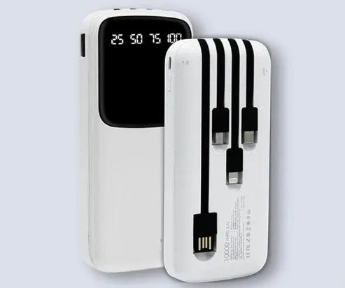 Wired Power Bank with LED Display and Fast Charging